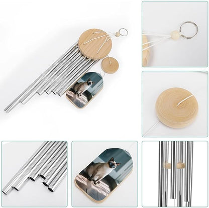 Wind Chimes for Outside Metal Wind Chimes Cat by The Window Garden Backyard and Patio Decoration