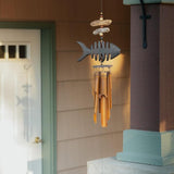 Wind Chime Fish Handcrafted Wooden Bamboo Bone Fish Outdoor Garden Decoration Patio Decor Gift Idea