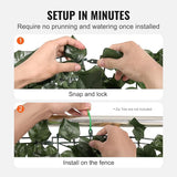 VEVOR Artificial Ivy Privacy Fence Screen, 39 x 98 in Faux Ivy Vine Leaf Hedges Fence, Greenery Privacy Fence with Strengthened Joint, Green Wall Decoration for Outdoor Garden, Yard, Balcony