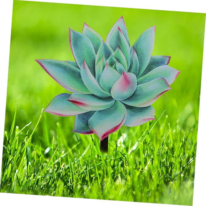 VICASKY Outdoor Acrylic Succulent Garden Stake Lifelike Plant Decor for Pathway and Courtyard Compact Decoration for Spring Vibrant Garden Ornament