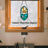 Stained Glass Sun and Moon Decor Window Hanging Suncatchers Ornament,Handcrafted Tiffany Style Sun Catcher Decor Gifts for Bedroom Livingroom