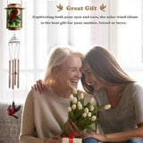 Solar Wind Chimes for Outdoor, Cardinal Garden Decorations Memorial Wind Chimes Deep Tone, Sympathy Windchimes for Outside Garden Décor, Gifts for Mom, Grandma-Cardinal