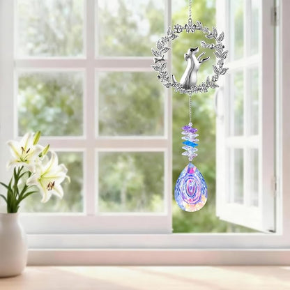Dog Memorial Gifts for Loss of Dogs Crystal Suncatcher, Pet Memorial Gifts for Dogs, Loss of Dog Sympathy Gift, Bereavement Gift, Hanging Crystals Ornament for Window Rainbow Maker Home Decor