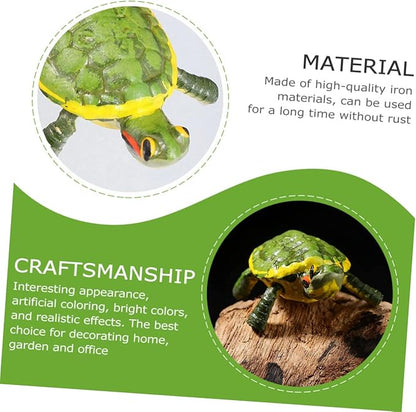 Metal Turtle Ornament Miniature Tortoise Figurine Garden Decoration Toy Iron Craft