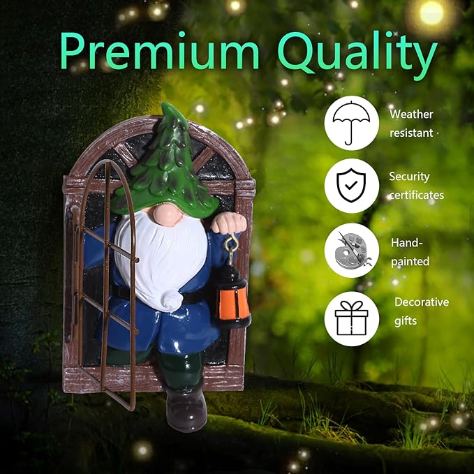 vomiceak Whimsical Fairy Garden Gnome Statue, Tree Faces Decor Outdoor -5.9 Inch, Funny Garden Tree Decoration,Ideal Patio Yard Lawn Porch Decoration