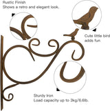 Lewondr Wall Hanging Plant Bracket,2 Pack 12-inch Retro Iron Metal Wall Hanger for Hanging Plant Flower Bird Feeder Planter Indoor Outdoor,Retro
