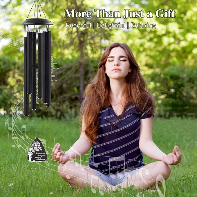 Sympathy Wind Chimes for Loss of Loved One, 32" Memorial Windchimes for Outside, Bereavement Gifts in Memory of Mother Father,Outdoor Chimes Home Garden Patio Decor