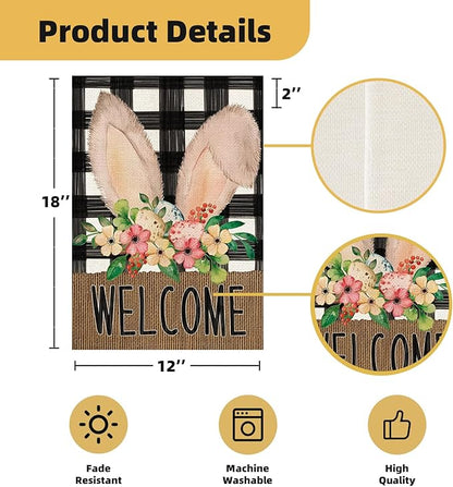 Seasonal Garden Flags for Outside, 12x18 Double Sided Yard Flags Outdoor Holiday Decor Set of 12 Small Burlap Welcome Garden Flags for All Seasons (Seasonal 01)