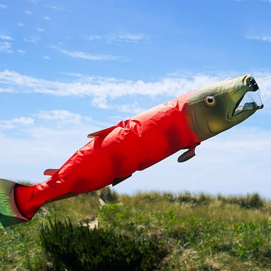 In the Breeze 5118 — Sockeye Salmon Fish Windsock-Hanging Outdoor Decoration, 48 inches