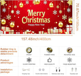 IVN Christmas Garage Door Cover Decoration 13x6ft Red and Gold Ornaments Snowflakes and Gift Boxes Merry Christmas Winter Garage Door Banner Home Door Front Yard Decor for Xmas Eve Holiday Outdoor
