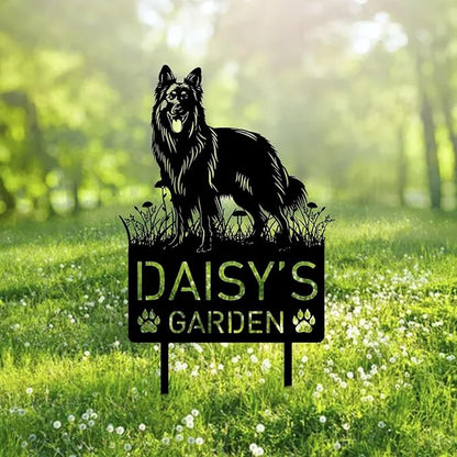 Custom Belgian Sheepdo Metal Memorial Garden Stake Personalized Pet Grave Marker Name Sign Remembrance Stake Decor,Memorial Statue Sign for Garden Outdoor Outside Yard Decor Dog Loss Christmas Gift.