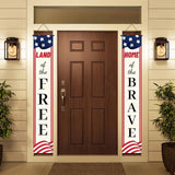 BlissYard 2Pcs Patriotic Themed Door Banners 4th of July Decorations Memorial Day Banner Hanging Porch Signs Banners for Independence Veterans Labor Day for Front Yard Indoor Outdoor Supplies