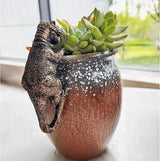 Mini Resin Dinosaurs, Dinosaur Garden Statues, Flower Pot Plant Decoration, Fairy Garden Accessories, for Family or Friends, It Can Make Your Flowerpot More Vibrant (Tyrannosaurus Rex)