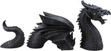 Ebros Swimming Castle Moat Mordor Dragon Lawn Garden Centerpiece Statue 3 Piece 21" Total Length Faux Stone Resin Finish Dungeons and Dragons Decor Figurine
