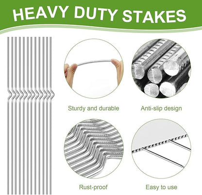 Yard Sign Stakes - 12 Pack Heavy Duty Metal Stake for Christmas Garden Lawn Signs 13" Alternative to H Frame Stake for Sale Signs Outdoor Blank Lawn Posts Estate Garage Sale Yard Sign Holder
