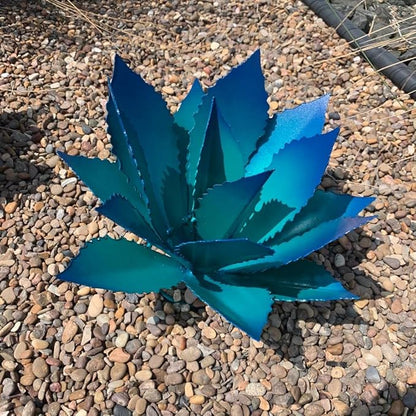 Decorative Metal Agave (Cupreate) - Garden Art (Turquoise)