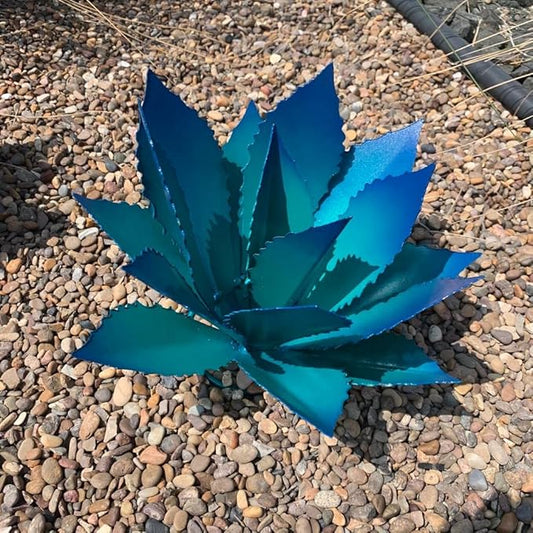 Decorative Metal Agave (Cupreate) - Garden Art (Turquoise)