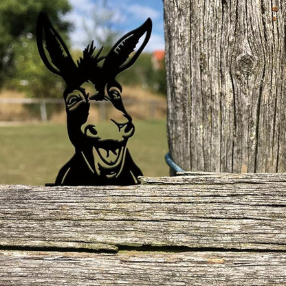 SUPERDANT Metal Donkey Garden Decor for Outside Funny Animals Yard Stakes for Decorations Outdoor Statues Iron Art Stake Decorative Silhouette Lawn Ornament Patio Porch Farmhouse Decoration Gifts