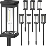 BesLowe Upgraded Solar Pathway Lights Outdoor, 8-Pack Large LED Solar Light Outdoor Waterproof, Super Bright Outside Lights for Yard, Sun-Powered Landscape Lighting for Garden Walkway, Cool White