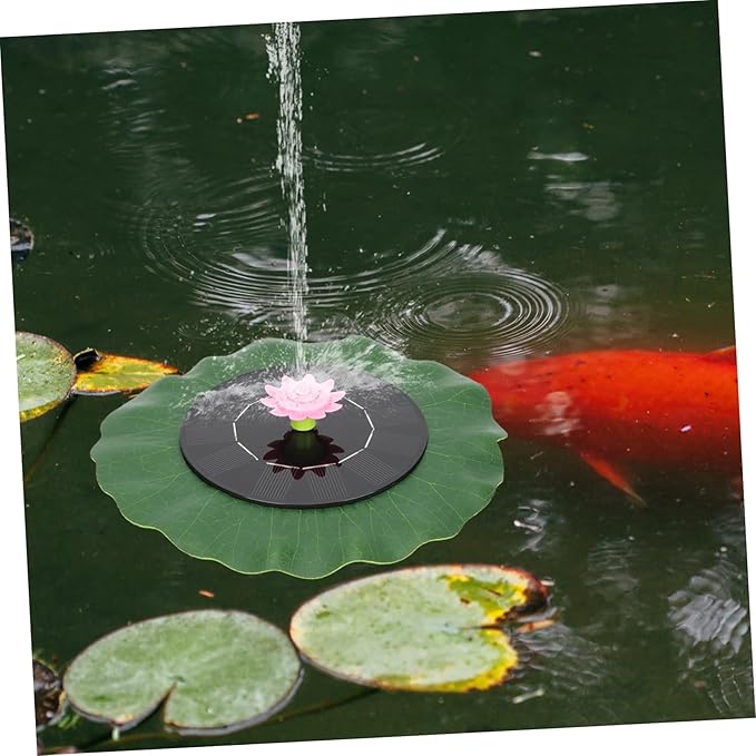 1set Lotus Solar Fountain Solar Bird Bath Outdoor Garden Decor Water Feature Floating Fountain