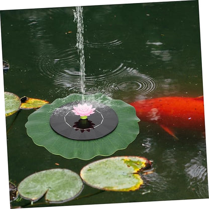 1set Lotus Solar Fountain Solar Bird Bath Outdoor Garden Decor Water Feature Floating Fountain