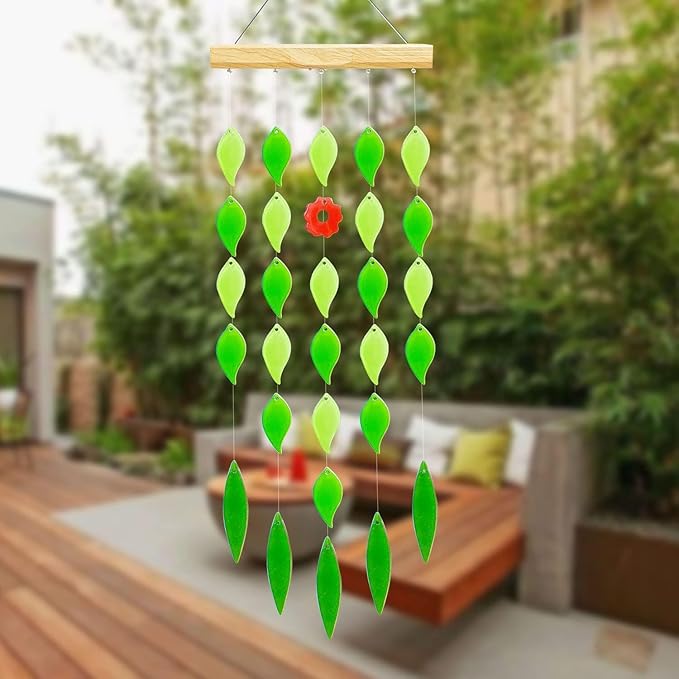 Solar Wind Chimes Waterproof Windchimes Glass Hanging Noisemakes with Solar Light for Home, Garden, Patio and Yard Decor