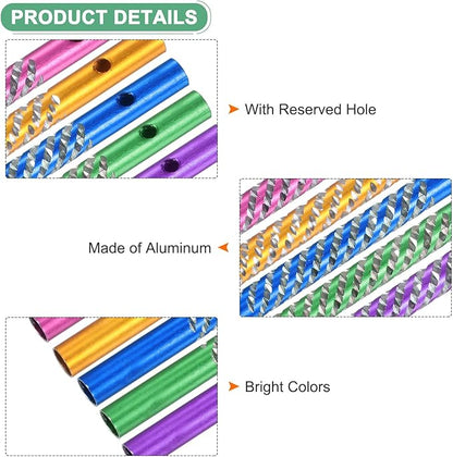 M METERXITY 50-Pack Wind Chime Tubes, Aluminum Wind Chime Empty Tubes, Metal Wind Bell for Outside/Arts and Crafts/DIY Home Garden Outdoor Hanging Decorations [Green+Pink+Blue+Yellow+Purple]