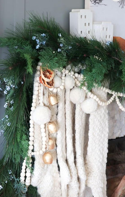 Vintage Jingle Bell Wedding Patio Cow Bells Iron Wrought Bell Chime Handmade Brass Finish Wall Hanging Rope 4 Bell Christmas Rustic Vintage Home Decor Gifts