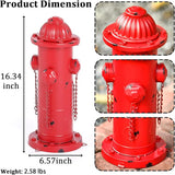 Metal Dog Fire Hydrant, 16" Fake Fire Hydrant Pee Post for Dogs, Large Dog Training Tool with Stakes, Indoor/Outdoor Garden Yard Statue & Decor