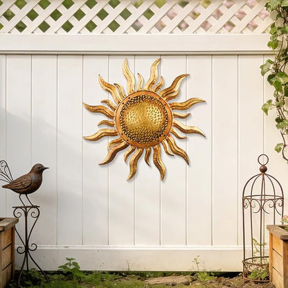 Metal Sun Wall Art 22" Large Outdoor Wall Decor Unique Metal Wall Hanging Outside Decoration for Indoor and Outdoor,Yard,Patio,Garden, Home,Bedroom and Farmhouse, Thoughtful Gift, Housewarming Gift