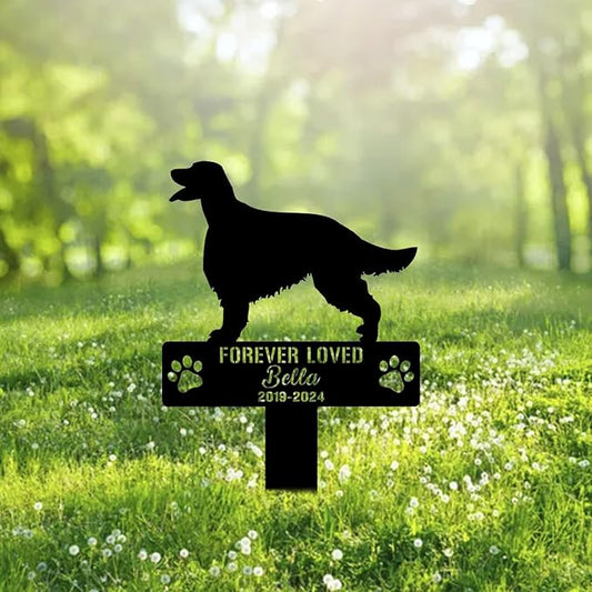 Custom Irish Setter Dog Metal Memorial Garden Stake Personalized Pet Grave Marker Name Sign Remembrance Stake Decor Sympathy Dog Loss,Outdoor Statues for Yard Garden Lawn Patio Pathway Grave.