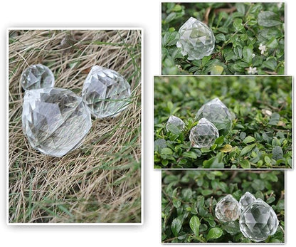 H&D HYALINE & DORA Set of 3 Clear Crystal Ball Includes 20/30/40mm Faceted Prism Balls Suncatcher for Ceiling Lighting Chandelier Hanging Decorating