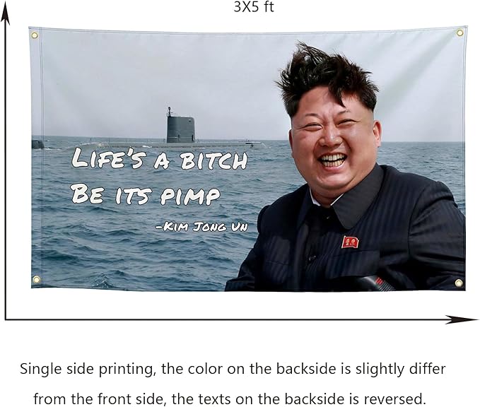 Be Its Pimp Funny Quote Flags Cool Meme Flags Banner 3x5 FT Room Guys Girls College Dorm Bedroom Frat Man Cave Wall Hangings Black KJU
