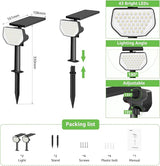 Lepro Solar Decorative Spot Lights 2 Pack, Cool White Modern Accent Lights for Garden & Landscape, IP65 Waterproof Adjustable Spotlight for Architecture, Pathways, Contemporary Decor