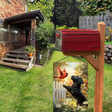 Spring Summer Black Lab Garden Flags 12x18 Double Sided, Small Burlap Seasonal Cardinal Floral Dog Garden Flag Spring Summer Outdoor Yard Decorations for Outside Lawn Decor