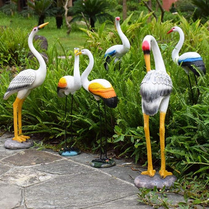 Garden Statue Animal Sculpture Outdoor Decor Gift Outdoor Statues Outdoor Garden Simulation Animal Sculpture Figurine Crane Statue Garden Courtyard Animal Decoration(33 * 16 * 74cm)