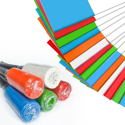 Zozen Marking Flags, 500 Pack / 100 x 5 Colors / 15x4x5 Inch - Yard Flags for Lawn & Irrigation & Landscape & Sprinkler & Survey & Dog Training.