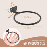 Wall Pot Holder Bulk 4in 3Pack Ring Plant Hanger, Metal Planter Hooks Wall Mounted Bracket Heavy Duty for Outdoor Indoor Black