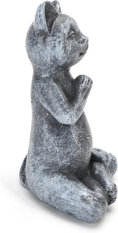 Yoga Cat Meditating Buddha Zen Figurine Art Statue Sculptures Ornament, Handmade Resin Budda Meditation Decorative Sculpture Decoration for Indoor Outdoor Home Patio Yard Lawn Garden Decor