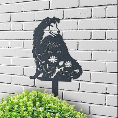 Rough Collie Garden Stake,Metal Yard Art,Dog Memorial Gift,Rough Collie Art,Pet Loss Gift,Pet Grave Marker,Rough Collie Memorial,Gift for Dog Lovers,Sympathy Stake,Rough Collie Gift.