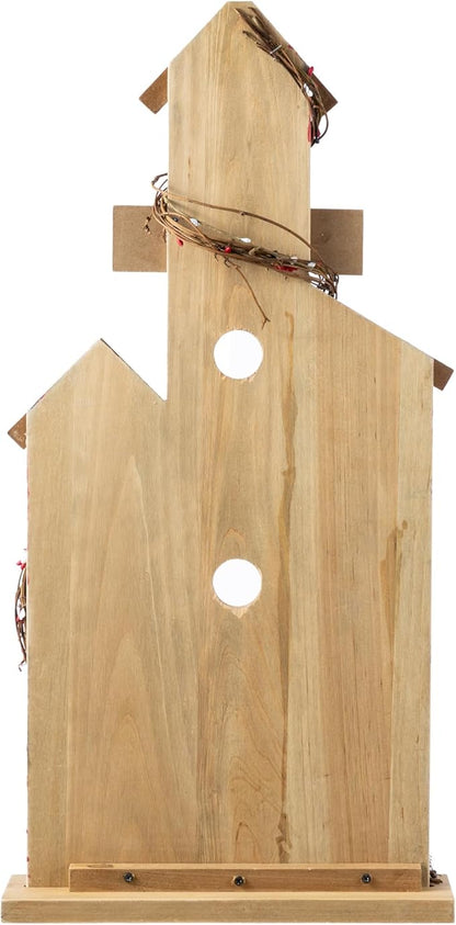 Glitzhome Patriotic Porch Sign, 4th of July Independence Day Welcome Sign, Wooden Birdhouse Design, 30" Farmhouse Rustic Porch Board for Memorial Day Front Door, Patio, and Yard Party Decor