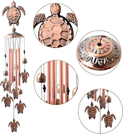 Sea Turtle Wind Chimes Outdoor, Mother Gift,Birthday Gifts for All mom/Grandma/dad/Women/Aunt/Daughte/Friend/Niece/Sister/Teacher,Gardening Gift,Memorial windchimes Outside,Yard Decor