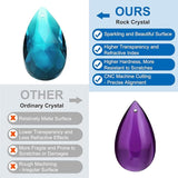 PATIKIL Teardrop Crystal Chandelier Pendants Beads, 6 Pack 120mm Length 38mm Chandelier Prisms Parts Ornaments Hanging Beads for DIY Arts Crafts Decoration, Sky Blue