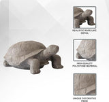XBrand 30.3" L Light Grey Polystone Turtle Statue for Indoor or Outdoor Garden Decor