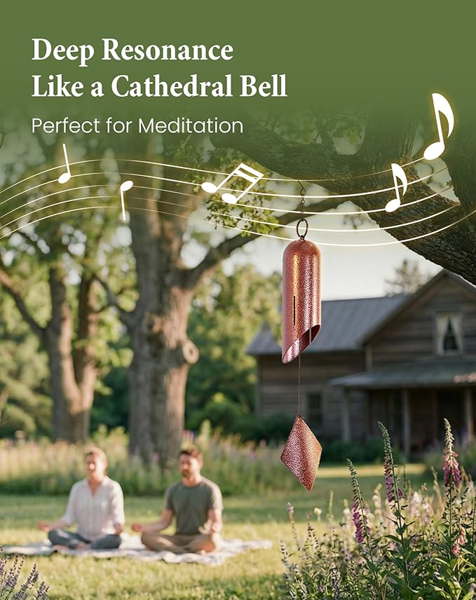 Cesun Wind Chimes for Outside Deep Tone, Heavy Duty Wind Bell Deep Resonance Serenity Bell Outdoor Clearance, Relaxing Sound Helps You Find The Peace of Your Mind, 24 Inch