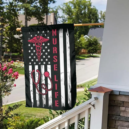Nurse Garden Flag Double Sided Vertical 12×18 Inch Nurse Day Garden Flag Banners Double Sided For Lawn Patio Yard Garden Home Outdoor Decor -3
