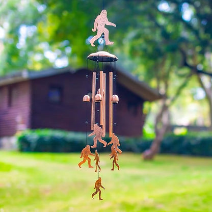 Bigfoot Wind Chimes Outdoor Big Foot Sasquatch Gifts for Men Women Mom Dad Birthday Unique Gardening Gifts Metal WindChimes for Outside/Indoors, Lawn, Patio, Home, Yard Decor, Garden Decorations