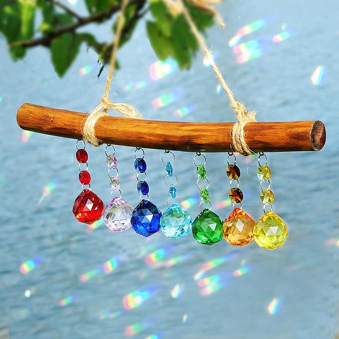 Crystal Suncatchers Colorful Prism Balls Hanging Sun Catchers Rainbow Maker Light Catcher for Window Home Garden Christmas Day Party Wedding Decoration