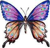Butterfly Metal Garden Wall Decor 14 in x 12 in, Butterfly Garden Statue - Outdoor Wall Decor for Home, Office, Yard, Patio, Deck, Lawn, Swimming Pool (Blue)