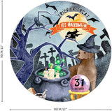 Retro Metal Sign 12"x12",Happy Halloween Scary Night Grave Witch Bats Trick Or Treat Dog Aluminum Tin Metal Sign for Home Living Room Bedroom Garden Farm Patio Decor Wall Art Poster